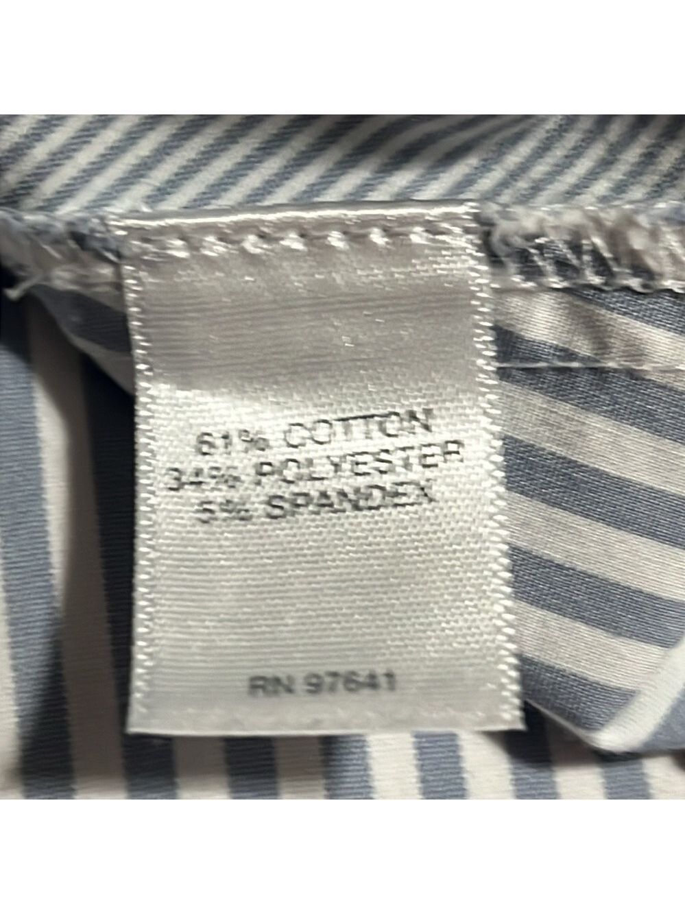 J.JILL classic button up tunic. Gray /white stripe. Size medium. - Picture 5 of 9